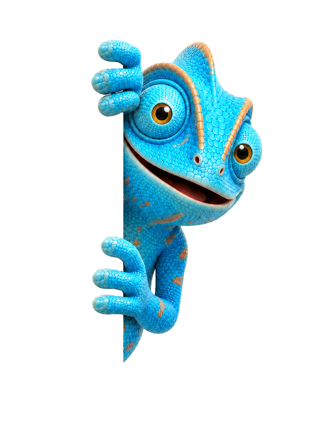 Mascot peeking